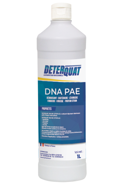 Deterquat DNA Citron PAE. Bouteille de 1L Hygiène des sols