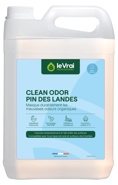 Le vrai professionnel clean odor pin des landes élimine les mauvaises odeurs - Bidon 5 Litres Hygiène des sols